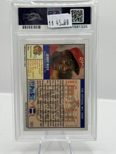 1989 Pro Set #383 Jerry Rice San Francisco 49ers PSA 10