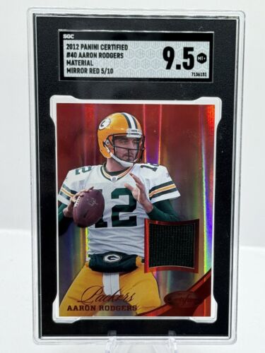 2012 Panini Certified Material Mirror Red #40 Aaron Rodgers Patch 5/10 SGC 9.5