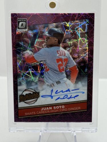 2020 Donruss Optic Pink Laser Prizm Juan Soto Auto Washington Nationals