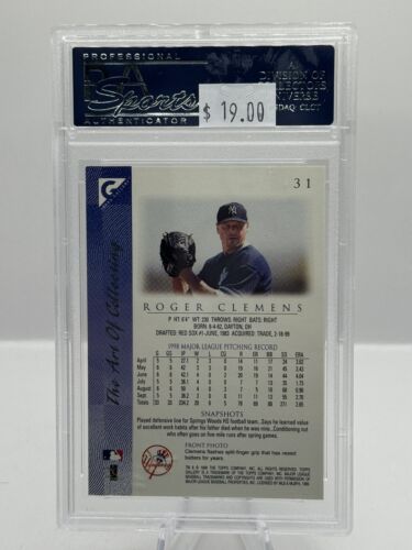 1999 Topps Gallery #31 Roger Clemens New York Yankees PSA 10