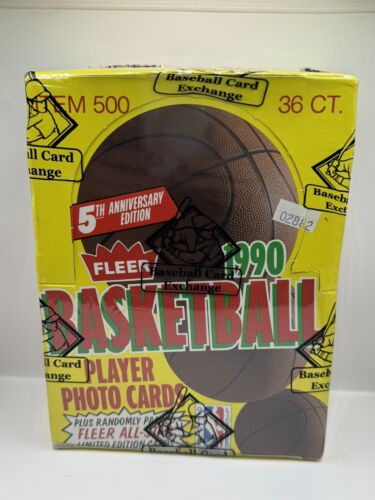 1990 Fleer Basketball 5th Anniversary Edition BBCE Wrapped Box