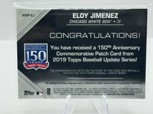 2019 Topps Commemorative RC Eloy Jimenez Auto Chicago White Sox 07/10