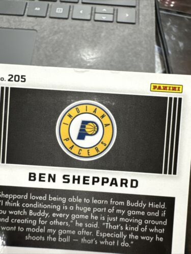 2023-24 Panini Obsidian Lime Green #205 Ben Sheppard Patch Auto 14/20 -back edge