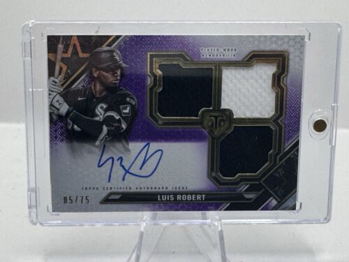 2021 Topps Triple Threads Purple Luis Robert Patch Auto Chicago White Sox 05/75