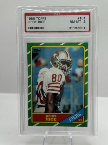 1986 Topps #161 Jerry Rice San Francisco 49ers PSA 8