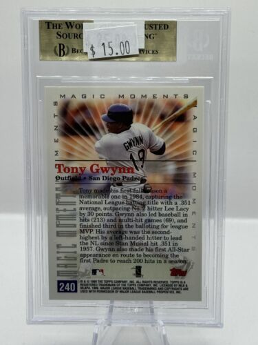 2000 Topps Magic Moments 1984 Batting Title #240A Tony Gwynn BGS 9.5