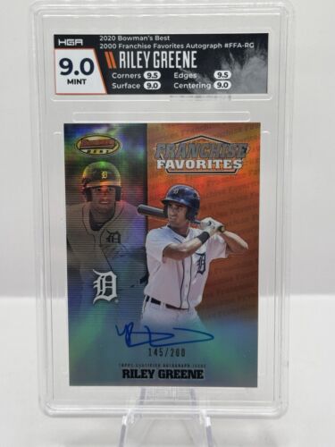 2020 Bowman's Best Franchise Favorites Riley Greene Auto Tigers 145/200 HGA 9.0