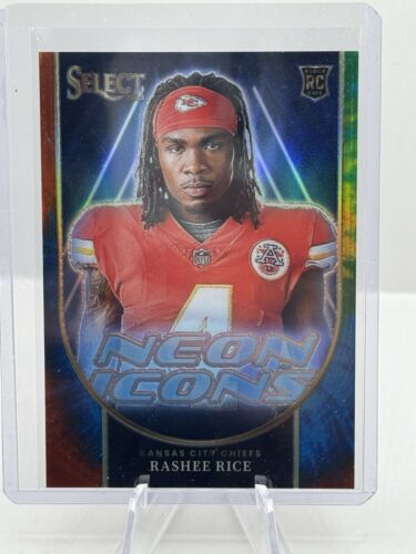 2023 Panini Select Neon Icons Tie Dye Prizm RC Rashee Rice KC Chiefs 03/25