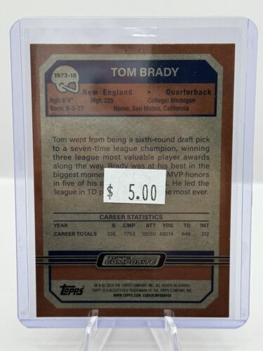 2024 Topps Composite Pink 1973-18 Tom Brady New England Patriots