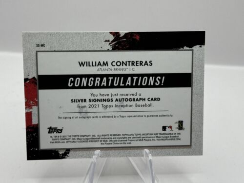 2021 Topps Inception Silver Signings William Contreras Auto Atlanta Braves 6/100