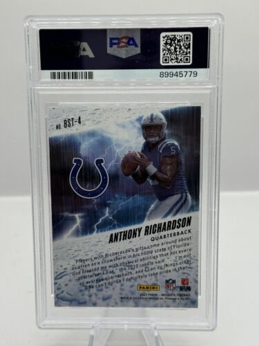 2023 Panini Absolute RC By Storm Orange #4 Anthony Richardson 61/75 PSA 9