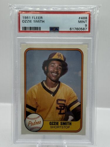 1981 Fleer #488 Ozzie Smith San Diego Padres PSA 9