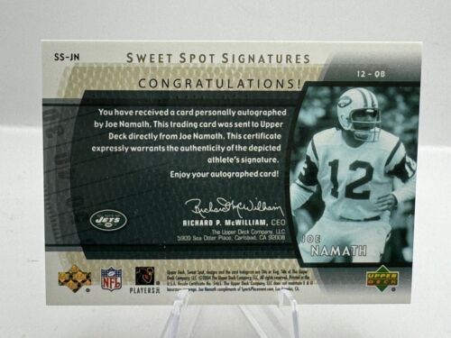 2004 Upper Deck Sweet Spot Signatures Joe Namath Auto 012/100 (Jersey #)