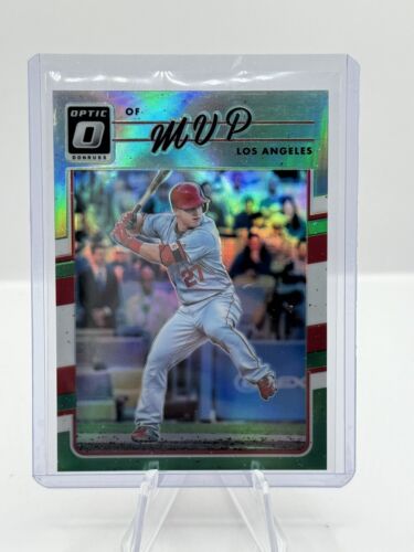 2017 Donruss Optic Aqua Prizm MVP #107 Mike Trout Los Angeles Angels 2/5