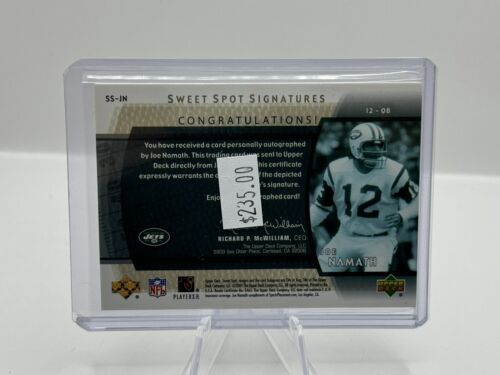 2004 Upper Deck Sweet Spot Signatures Joe Namath Auto 012/100 (Jersey #)