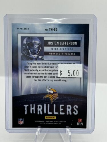 2023 Panini Rookies & Stars Red Lazer Prizm Thrillers #20 Justin Jefferson