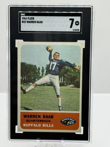 1962 Fleer #22 Warren Raab Buffalo Bills SGC 7