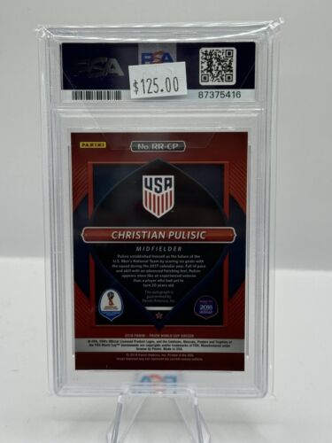 2018-19 Panini Prizm World Cup Road to Russia Christian Pulisic Auto PSA 9