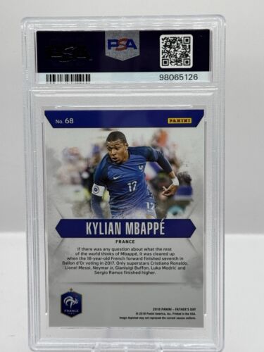 2018 Panini Father's Day Future Frames RC #68 Kylian Mbappe France 27/50 PSA 9