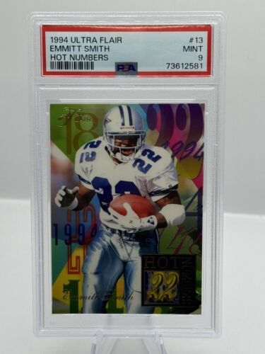 1994 Fleer Flair Ultra Hot Numbers #13 Emmitt Smith Dallas Cowboys PSA 9