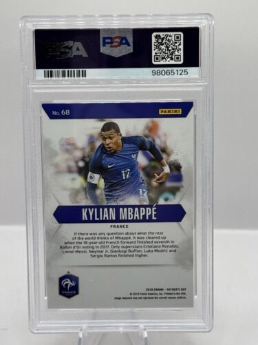 2018 Panini Father's Day Escher Squares RC #68 Kylian Mbappe France 15/25 PSA 9