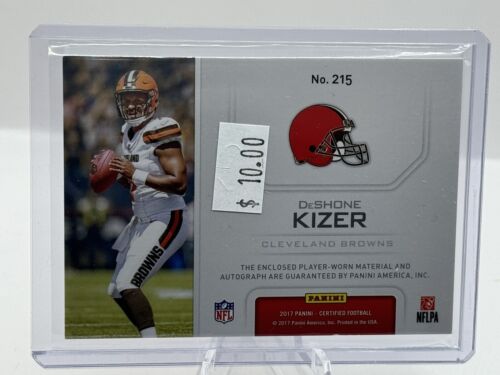 2017 Panini Certified RC Freshman Fabrics #215 DeShone Kizer Patch Auto 36/99