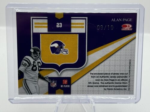 2009 Playoff National Treasures Retired Numbers #23 Alan Page Patch 09/10