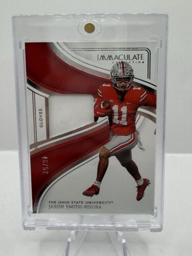 2023 Panini Immaculate Collegiate Jaxon Smith-Njigba Gloves Patch Ohio St 46/52