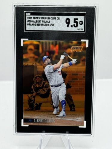 2021 Topps Stadium Club Chrome Orange Refractor #300 Albert Pujols 6/25 SGC 9.5