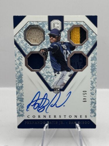 2019 Panini Cornerstones Crystal RC #25 Fernando Tatis Jr. Patch Auto 05/49