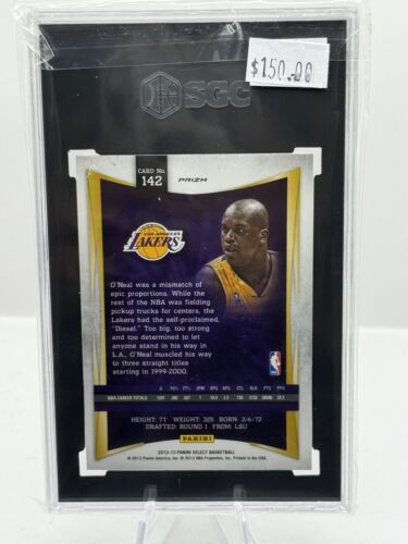 2012-13 Panini Select Silver Prizm #142 Shaquille O'Neal LA Lakers SGC 9.5