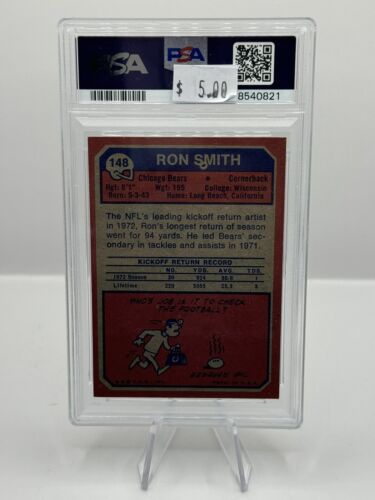 1973 Topps #148 Ron Smith Chicago Bears PSA 6