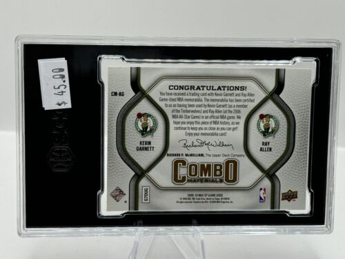 2009-10 Upper Deck SP Combo Kevin Garnett Ray Allen Patches 13/35 SGC 8.5