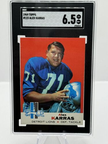 1969 Topps #123 Alex Karras Detroit Lions SGC 6.5