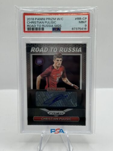 2018-19 Panini Prizm World Cup Road to Russia Christian Pulisic Auto PSA 9