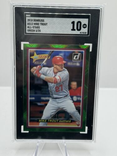 2018 Donruss All-Stars Green #12 Mike Trout Los Angeles Angels 03/25 SGC 10