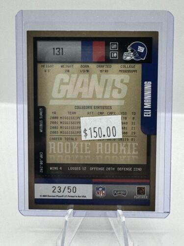 2004 Playoff Contenders Rookie Playoff Ticket #131 Eli Manning NY Giants 23/50