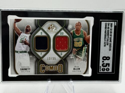 2009-10 Upper Deck SP Combo Kevin Garnett Ray Allen Patches 13/35 SGC 8.5