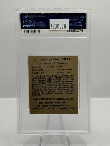 1948 Bowman #6 Yogi Berra New York Yankees PSA 4