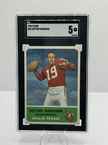 1962 Fleer #24 Cotton Davidson Dallas Texans SGC 5