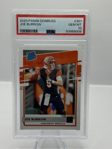 2020 Panini Donruss Rated Rookie #301 Joe Burrow Cincinnati Bengals PSA 10