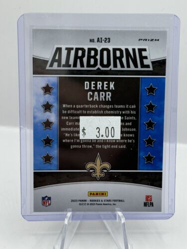 2023 Panini Rookies & Stars Airborne Lazer Prizm #23 Derek Carr Saints