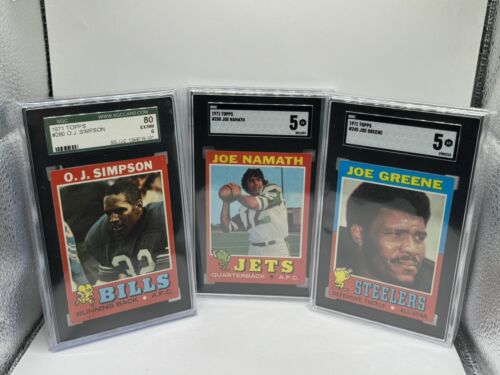 1971 Topps Football Complete Set (9 Graded incl SGC 6 Bradshaw, Simpson, Cklist)