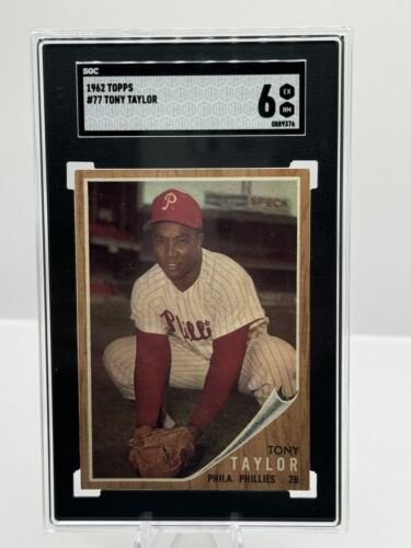 1962 Topps #77 Tony Taylor Philadelphia Phillies SGC 6