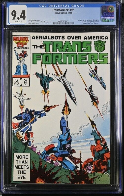 1986 Marvel Comics #21 Transformers 1st App of the Aerialbots CGC 9.4