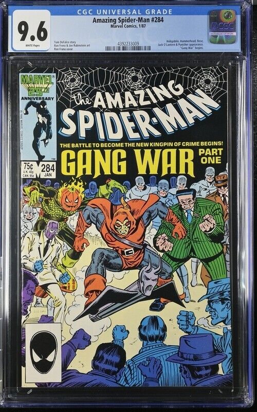 1987 Marvel Comics #284 Amazing Spider-Man Gang War Part 1 CGC 9.6