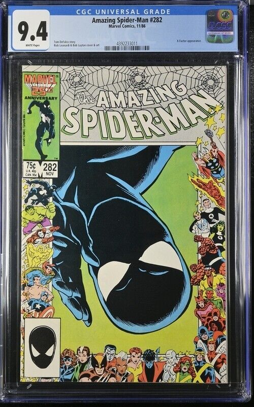 1986 Marvel Comics #282 Amazing Spider-Man X-Factor Appearance CGC 9.4