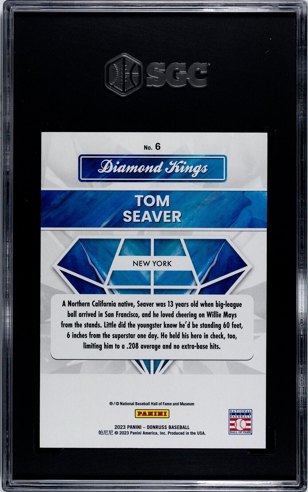 2023 Donruss Diamond Kings Press Proof #6 Tom Seaver New York 3/5 SGC 9.5