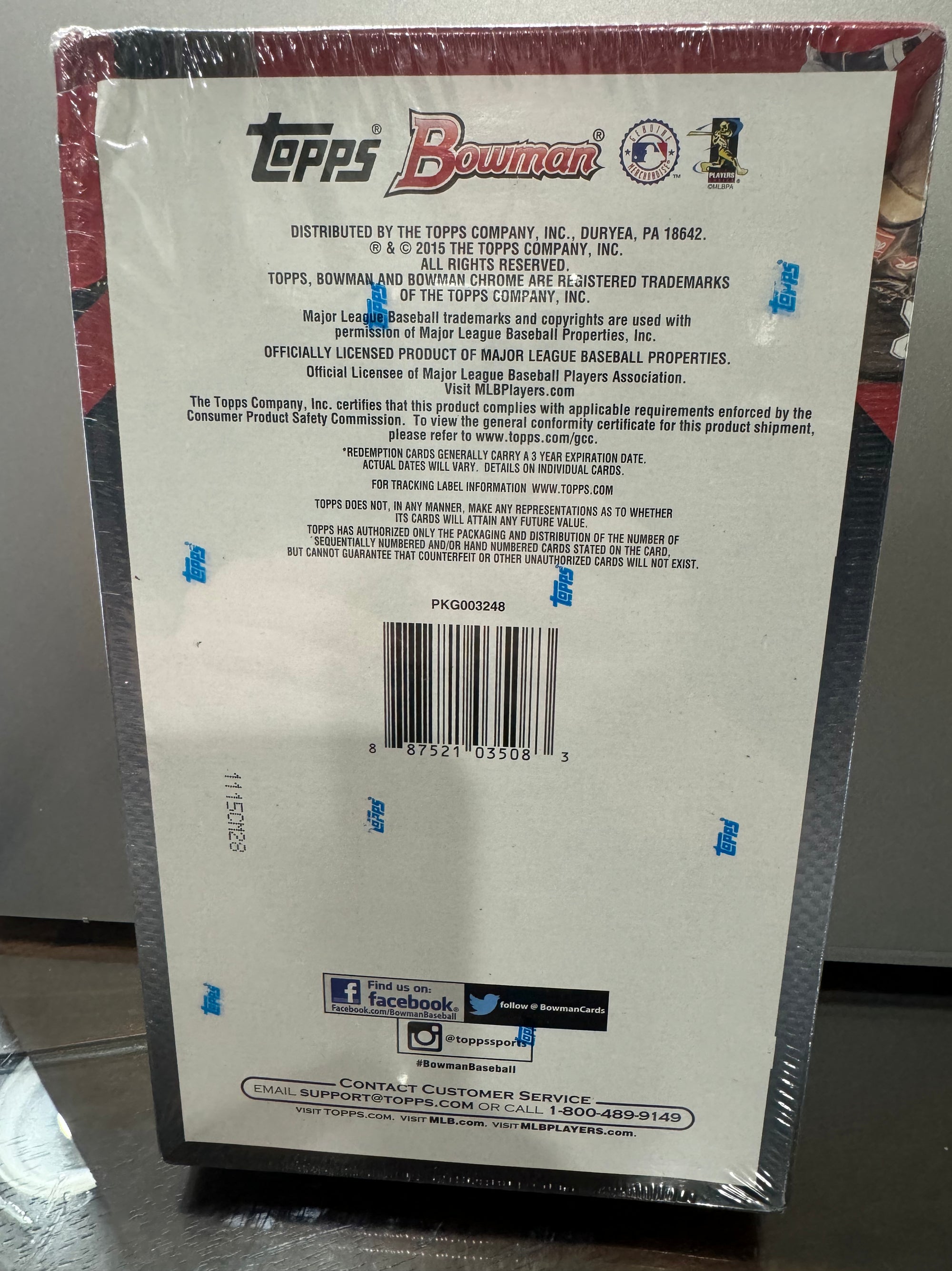 2015 Bowman Baseball Jumbo Hobby Box - Factory Sealed