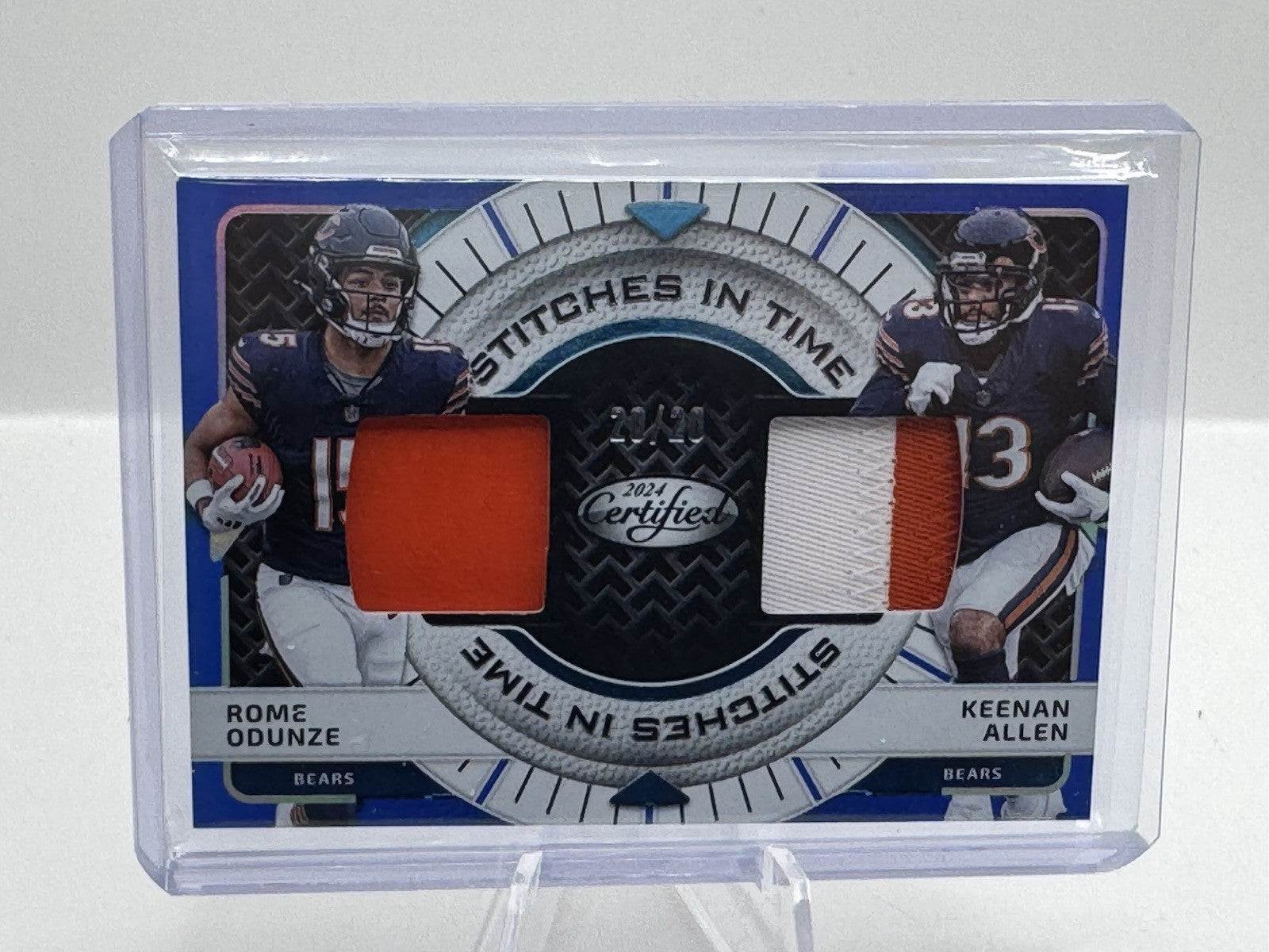 Rome Odunze & Keenan Allen Stitches in Time 20/20 2024 Panini Certified Bears